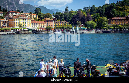 BELLAGIO, ITALY, JUNE 01, 2019 : ferry boat to Bellagio, on lake Como, june 01, 2019, in Bellagio, italy Stock Photo