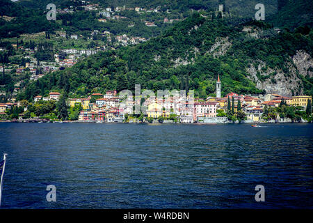 BELLAGIO, ITALY, JUNE 01, 2019 : ferry boat to Bellagio, on lake Como, june 01, 2019, in Bellagio, italy Stock Photo