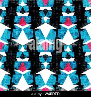 psychedelic colored polygons Abstract seamless geometrical pattern Stock Vector