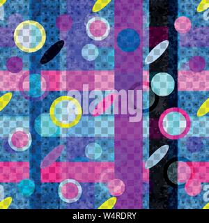 beautiful circles and lines psychedelic seamless geometric pattern Stock Vector