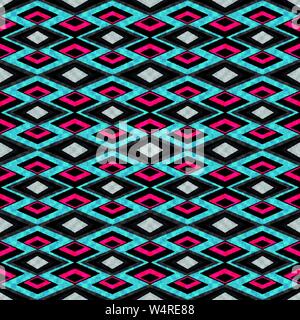 blue red and gray polygons abstract geometric seamless pattern Stock Vector