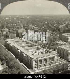 Herbert C. Hoover Building (The Commerce Building) from Washington Monument in 1935. The Herbert C. Hoover Building is the Washington, D.C. headquarters of the United States Department of Commerce. The building is located at 1401 Constitution Avenue, Northwest, Washington, D.C., on the block bounded by Constitution Avenue NW to the south, Pennsylvania Avenue NW to the north, 15th Street NW to the west, and 14th Street NW to the east.