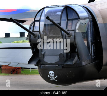 The Rose turret was a gun turret fit to the rear position of some British Avro Lancaster heavy bombers in 1944–45. Twin 50 calibre guns. Stock Photo