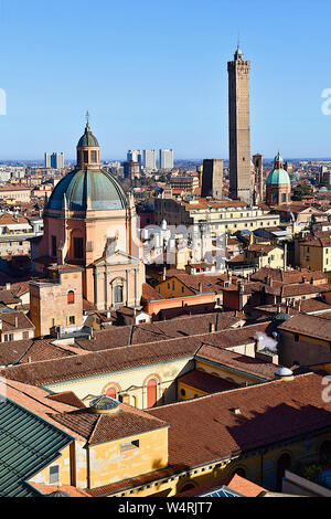 Tiled roofs of city buildings, Bologna, Emilia-Romagna, Italy Stock Photo
