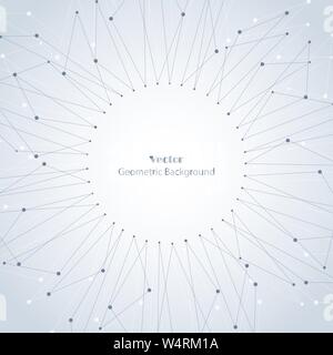 Geometric pattern with connected lines and dots. Vector illustration Stock Vector