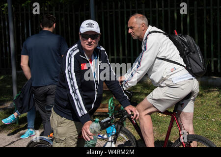 Plovdiv, Bulgaria, 10-12th May 2019, FISA, Rowing World Cup 1,  [L] Paul THOMPSON, [R] Sir Steve REDGRAVE, © Peter SPURRIER/Intersport Images]