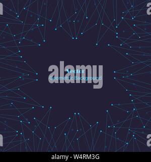 Geometric pattern with connected lines and dots. Vector illustration Stock Vector
