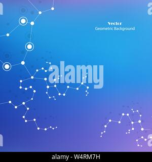 Technical abstract background with connecting dots and lines Stock Vector
