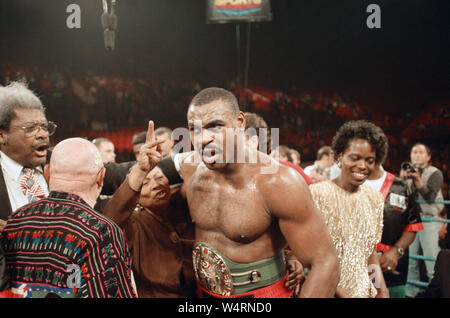 Lennox Lewis vs. Oliver McCall, billed 'Whose Moment of Glory', was a professional boxing match contested for the WBC Heavyweight Championship.McCall won by TKO in the second round to become WBC Heavyweight champion. 24th September 1994 Stock Photo
