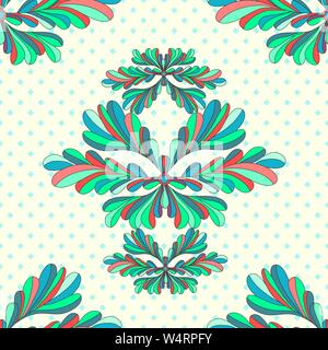 flower petals abstract vector seamless pattern on a geometric background Stock Vector