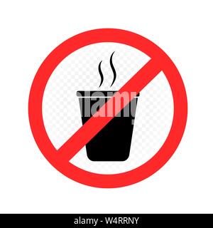 no hot drink allowed label Stock Vector