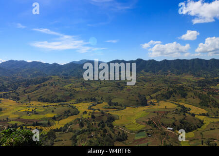 Views of the rollings hills of Kalaw highlands area, Myanmar Stock Photo