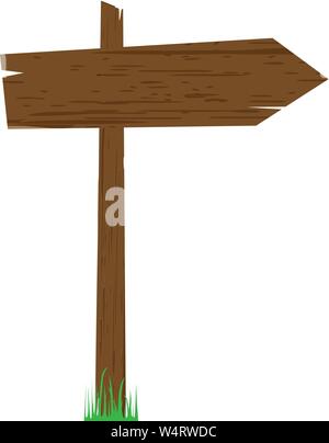 Wooden sign on a grass vector illustration isolated Stock Vector Image ...