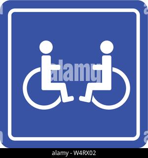 Two disabled on sign icon button vecor illustration Stock Vector