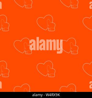 Heart touch pattern vector orange Stock Vector