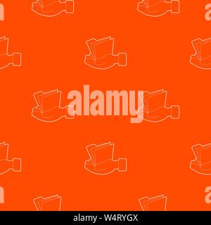 Hand holding file folder pattern vector orange Stock Vector
