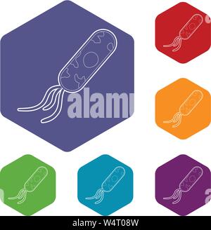 Microbe icons vector hexahedron Stock Vector