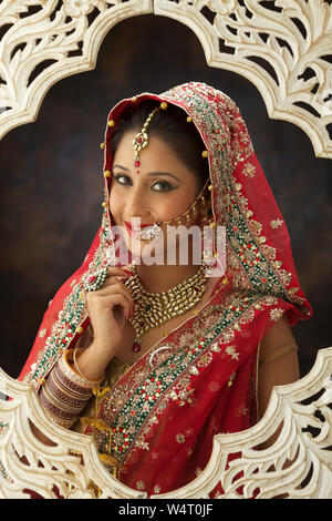 Portrait of a Punjabi bride smiling Stock Photo