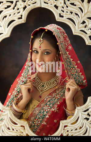 Portrait of a Punjabi bride smiling Stock Photo