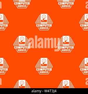 Computer service pattern vector orange Stock Vector