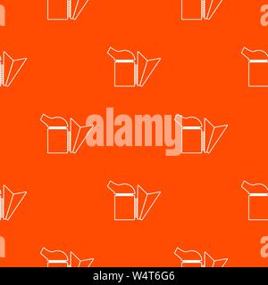 Beehive smoker pattern vector orange Stock Vector