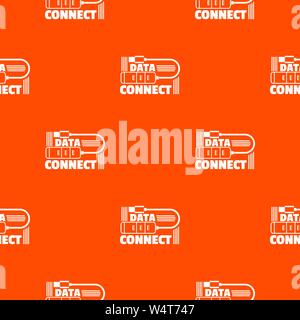 Data connect pattern vector orange Stock Vector