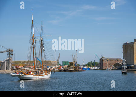 The sailing ship Anny in Sharpness Docks in Gloucestershire, United Kingdom Stock Photo