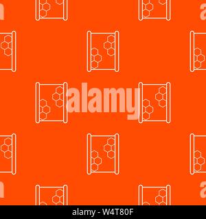 Honeycomb on wood pattern vector orange Stock Vector