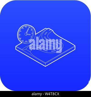 Road and clock icon blue vector Stock Vector