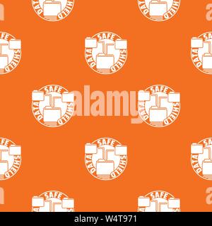 Data save shield pattern vector orange Stock Vector