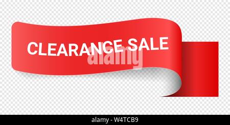Red Vector Illustration Sign Clearance Sale. Illustrations For Promotion Marketing For Prints And Posters, Menu Design, Shop Cards, Cafe, Restaurant Badges, Tags, Packaging etc. eps 10 Stock Vector