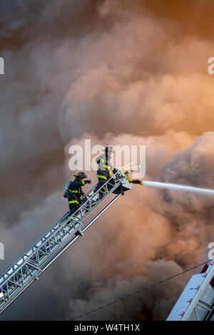 Detroit, Michigan - Firefighters battle a blaze at a long-vacant ...