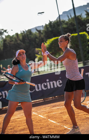 Palermo, Italy. 24th July, 2019. Arantxa Rus and Ekaterine Gorgodze during a match of 30° Palermo Ladies Open. Credit: Antonio Melita/Pacific Press/Alamy Live News Stock Photo