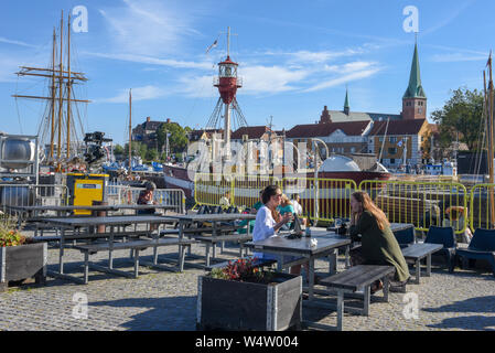 Helsingor, Denmark - 28 June 2019: the harbour of Helsingor on Denmark Stock Photo