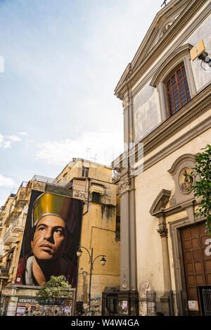 San Gennaro Jorit's Murales in Naples, Italy Stock Photo