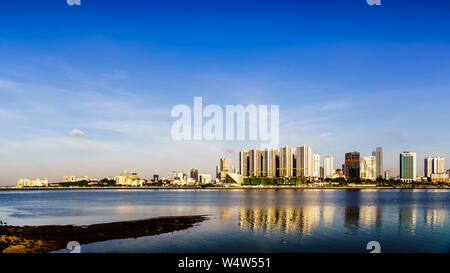 Singapore - Jan 12, 2019: Woodlands Waterfront Park is a park located at Admiralty Road West in Singapore. Overlooking Straits of Johor. Stock Photo