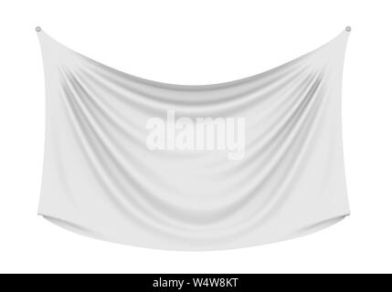 Blank Cloth Banner Isolated Stock Photo