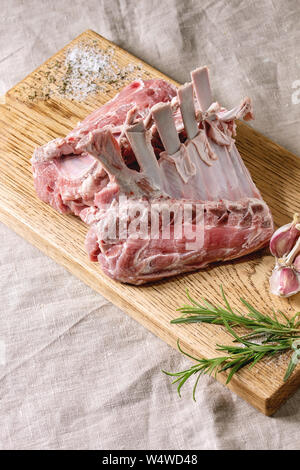 Raw rack of lamb Stock Photo