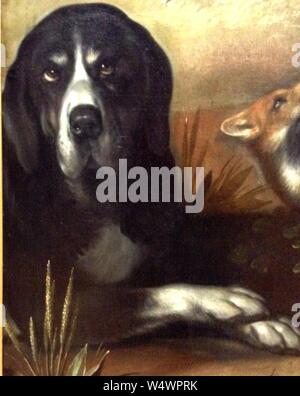 Cornelis Cornelisz. van Haarlem - The Fall of Man - Dog (detail). Stock Photo