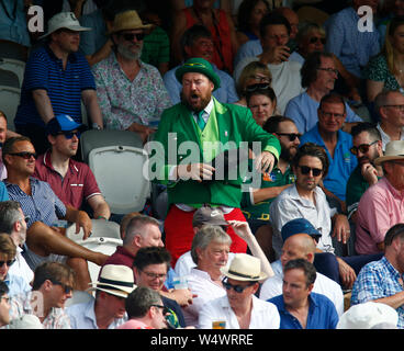 London, UK. 25th July, 2019. LONDON, ENGLAND. JULY 25: Irish Fan during International Test Match Series Day Two between England and Ireland at the Lord's Cricket Ground on July 25, 2019 in London, England. Credit: Action Foto Sport/Alamy Live News Stock Photo