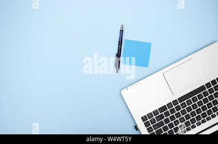 Business supplies on blue background Stock Photo