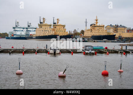 Icebreakers in Helsinki port, Finland Stock Photo