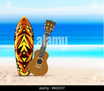 Vector illustration of hawaiian guitar ukulele isolated on white background  Stock Vector Image & Art - Alamy