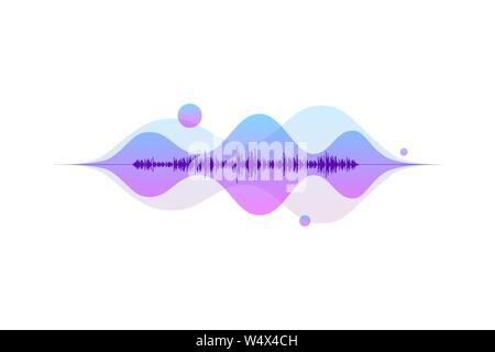 Sound wave abstract digital equalizer. Motion light flow vector music element audio concept Stock Vector