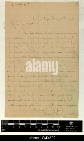 Correspondence - Gibbs (Wolcott) and Engelmann (George) (Jul 13, 1865 (1)) Stock Photo