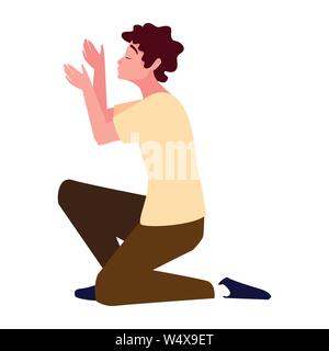 man on his knee over white background vector illustration Stock Vector ...