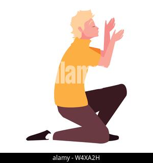 man on his knee over white background vector illustration Stock Vector ...