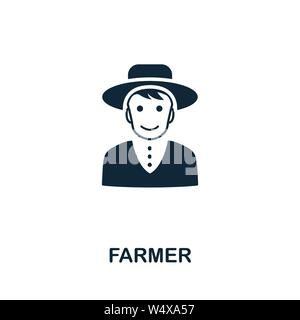 Farmer vector icon symbol. Creative sign from farm icons collection. Filled flat Farmer icon for computer and mobile Stock Vector