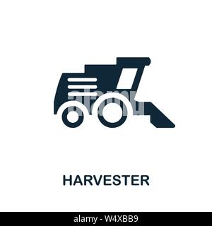Harvester vector icon symbol. Creative sign from farm icons collection. Filled flat Harvester icon for computer and mobile Stock Vector