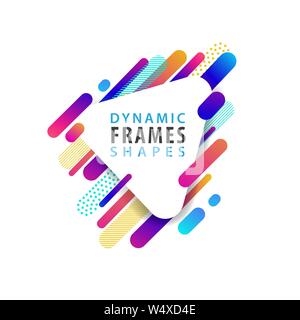 Abstract triangle frames with dynamic shapes for cover design, poster, card greeting, business. Vector illustration template. Stock Vector